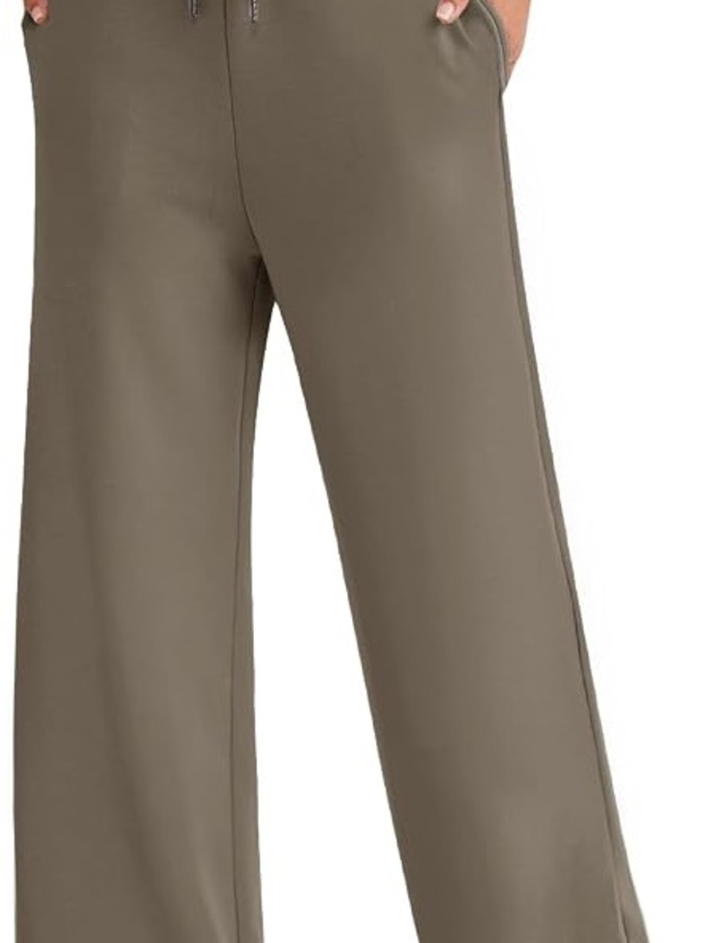 LILLUSORY Khaki High Waisted Wide Leg Drawstring Womens Lounge Sweatpants Size M